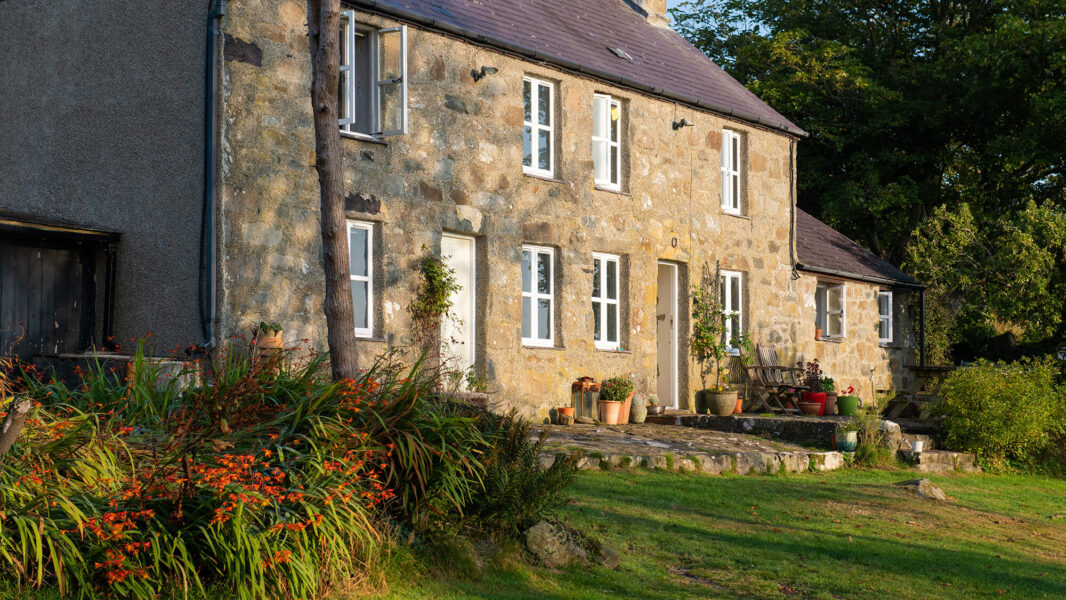 Beautiful stone rural cottage in North Wales set in sweeping gardens